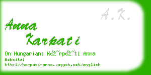 anna karpati business card